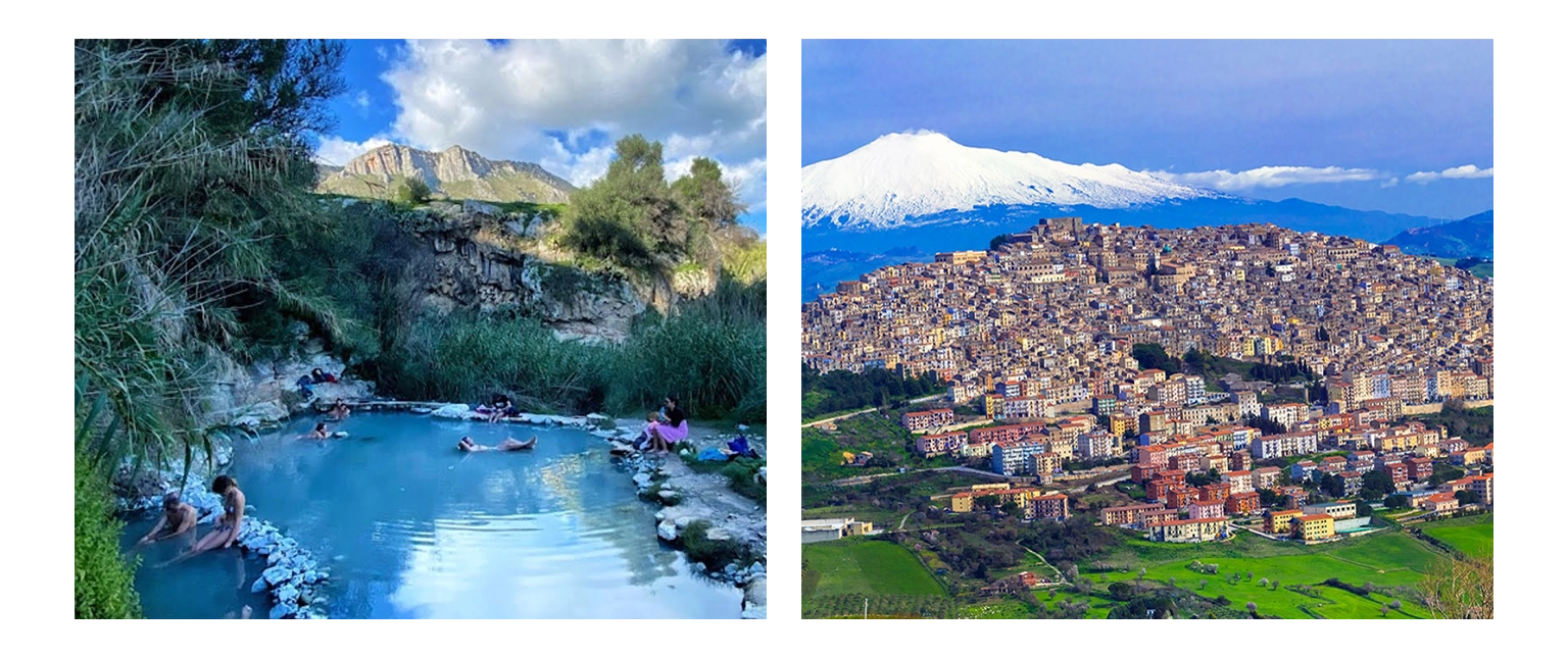 View of artists’ accommodations in the villages of Gangi and Alia