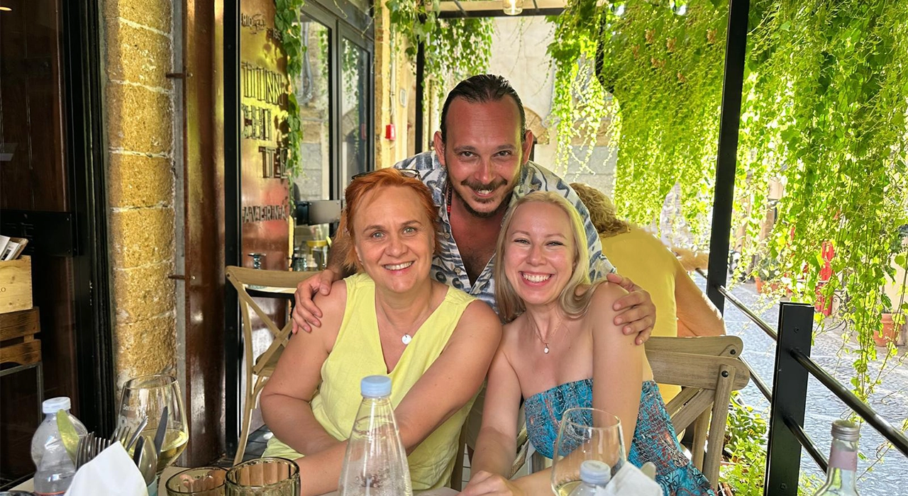 Peaceful nature view with yoga mat